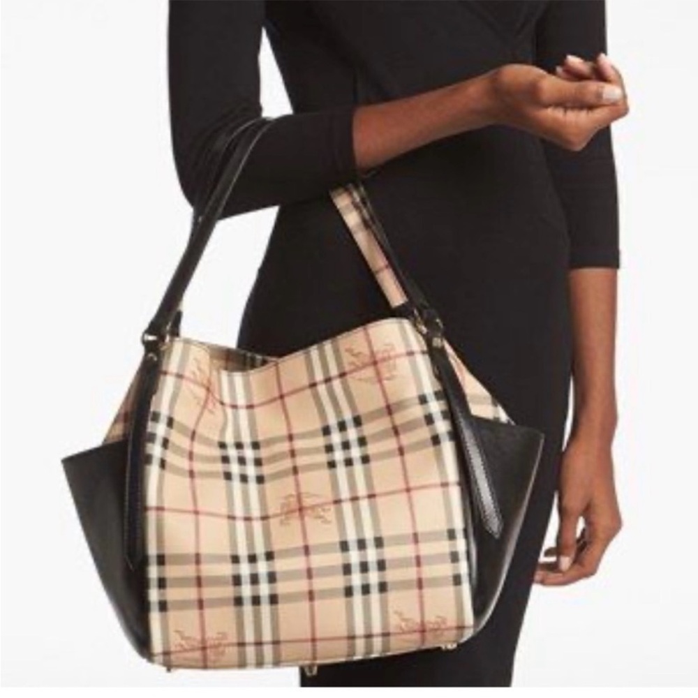 Burberry Beige and very dark brown almost black Shoulder Bag